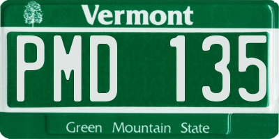 VT license plate PMD135
