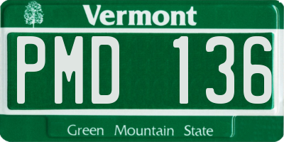 VT license plate PMD136