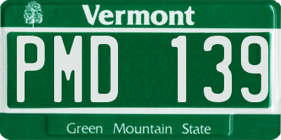 VT license plate PMD139