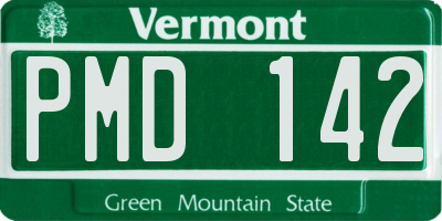 VT license plate PMD142