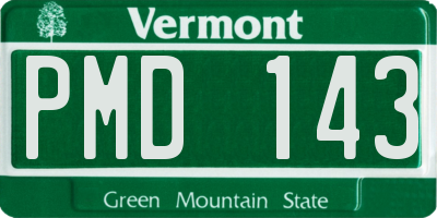 VT license plate PMD143