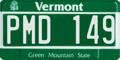 VT license plate PMD149