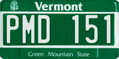 VT license plate PMD151