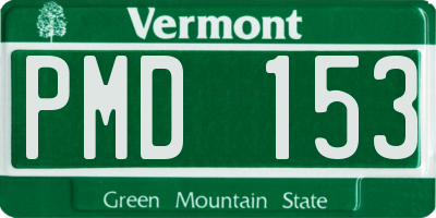 VT license plate PMD153