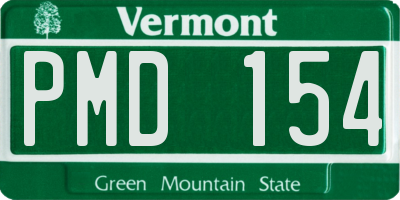 VT license plate PMD154