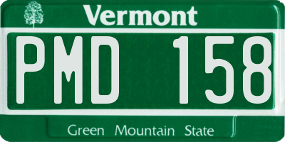 VT license plate PMD158