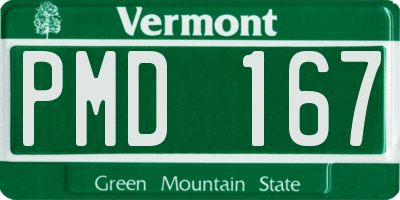 VT license plate PMD167