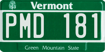 VT license plate PMD181