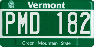 VT license plate PMD182