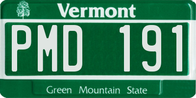 VT license plate PMD191