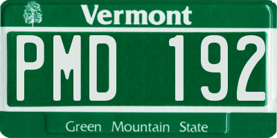VT license plate PMD192