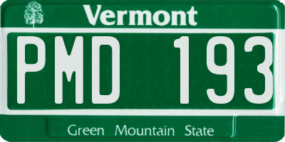 VT license plate PMD193