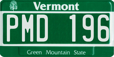 VT license plate PMD196