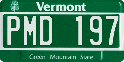 VT license plate PMD197