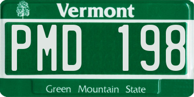 VT license plate PMD198