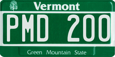 VT license plate PMD200