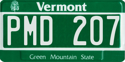 VT license plate PMD207
