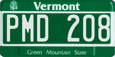 VT license plate PMD208