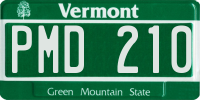 VT license plate PMD210