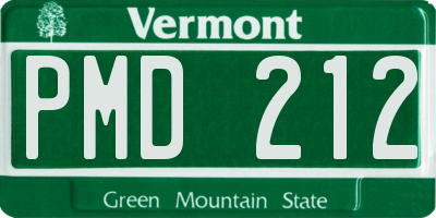 VT license plate PMD212