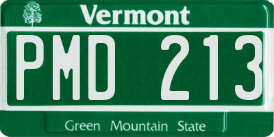 VT license plate PMD213