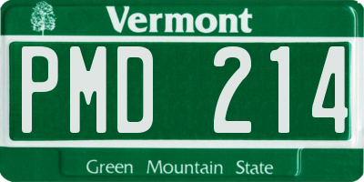 VT license plate PMD214