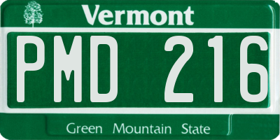 VT license plate PMD216