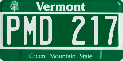 VT license plate PMD217