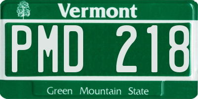 VT license plate PMD218