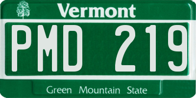 VT license plate PMD219