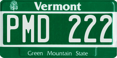 VT license plate PMD222