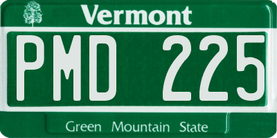 VT license plate PMD225