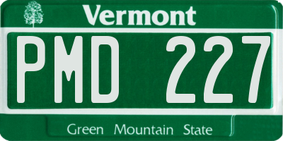 VT license plate PMD227