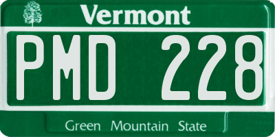 VT license plate PMD228