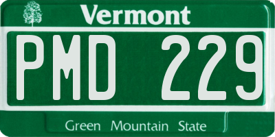 VT license plate PMD229