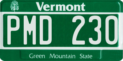 VT license plate PMD230