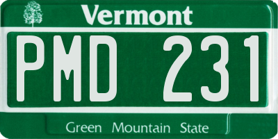 VT license plate PMD231