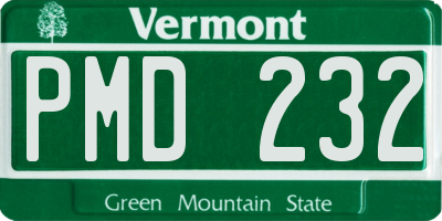 VT license plate PMD232