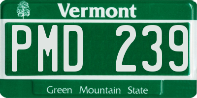 VT license plate PMD239