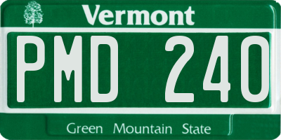 VT license plate PMD240