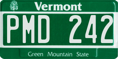 VT license plate PMD242