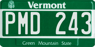 VT license plate PMD243