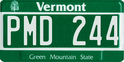 VT license plate PMD244