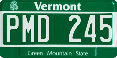 VT license plate PMD245