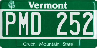 VT license plate PMD252