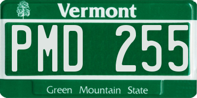 VT license plate PMD255