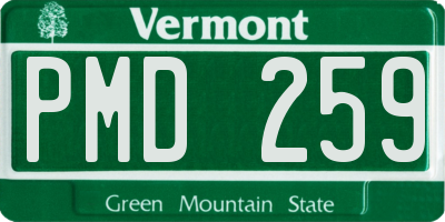 VT license plate PMD259