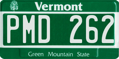 VT license plate PMD262