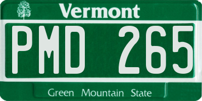 VT license plate PMD265