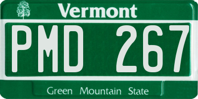 VT license plate PMD267
